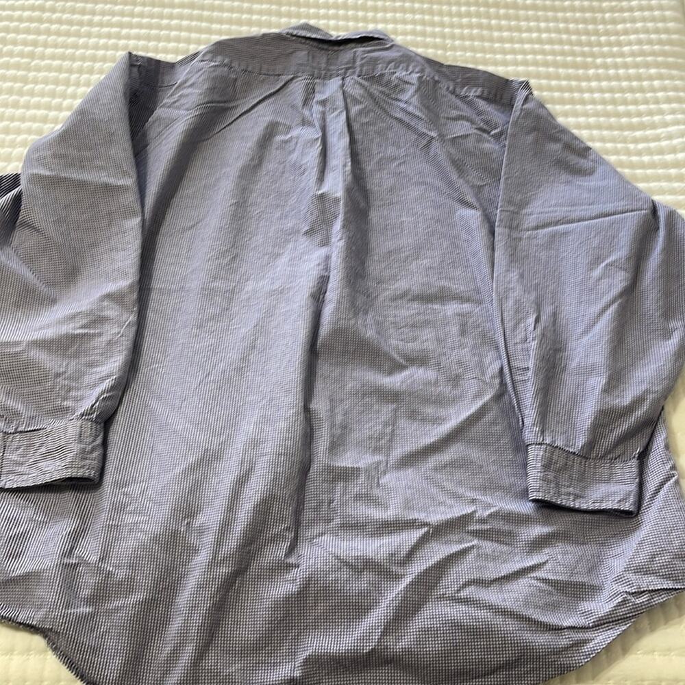 Men's Ralph Lauren Blue/White Yarmouth Long Sleeve Button Down Shirt Size 18 - Picture 3 of 6